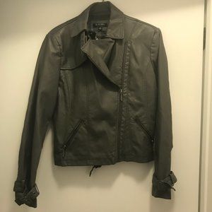 Clothes By Revue Light Gray Faux-Leather Jacket